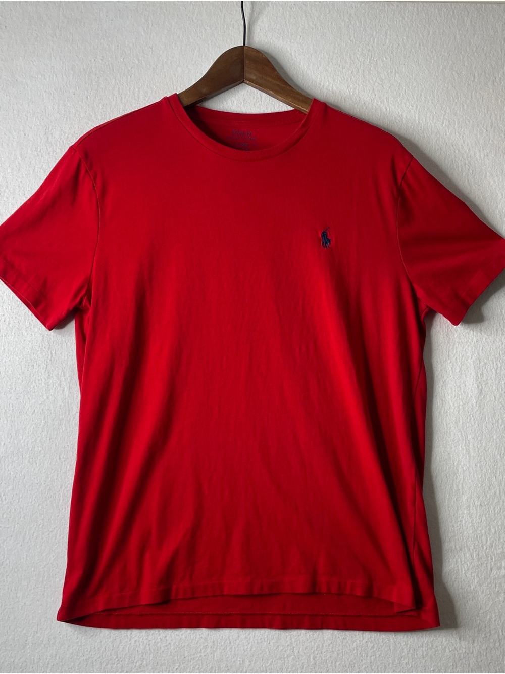 Polo Ralph Lauren Tee Medium Red Crew Neck Short Sleeve Pony Preppy Country Club
